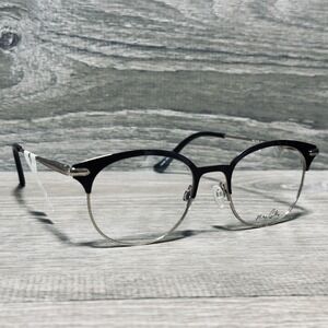 Max Cole MC 1518 Eyeglass Frames Womens 50-19-145 Black Round Clubmaster Optical